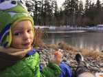 Picnic at frozen pond